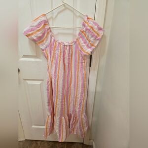 Striped Pink and Orange Dress